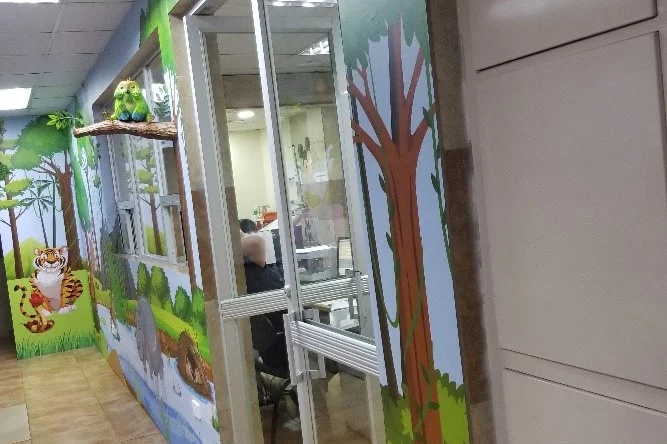 Reception area at Baco Ortiz Pediatric Hospital