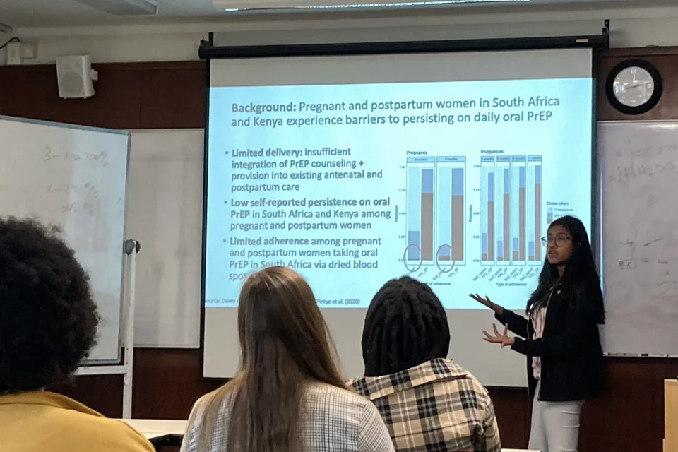 Nafisa Wara presenting a talk